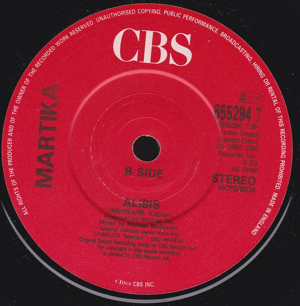 Martika : I Feel The Earth Move (7", Single)