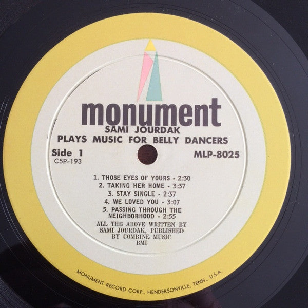 Sami Jourdak : Sami Jourdak Plays Music For Belly Dancers (LP, Album, Mono)