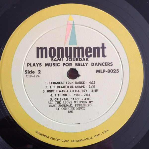 Sami Jourdak : Sami Jourdak Plays Music For Belly Dancers (LP, Album, Mono)