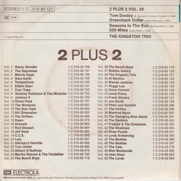 Kingston Trio : Tom Dooley / Green Back Dollar / 500 Miles / Seasons In The Sun (7", EP)