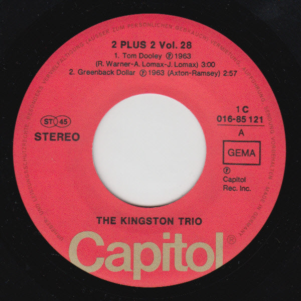 Kingston Trio : Tom Dooley / Green Back Dollar / 500 Miles / Seasons In The Sun (7", EP)