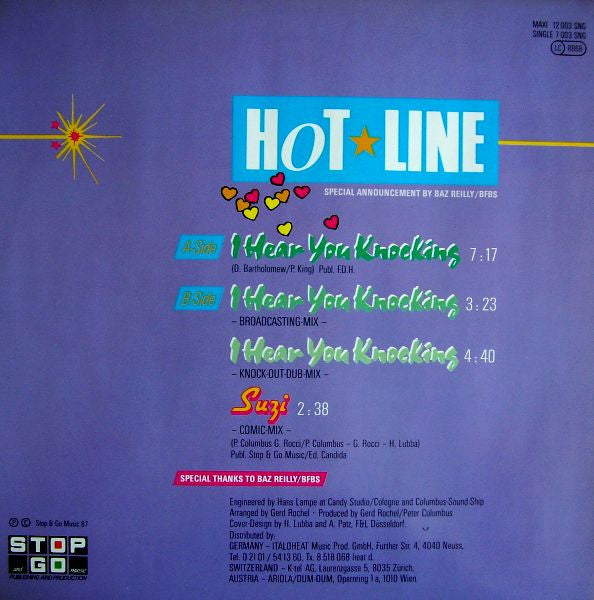 Hot Line (2) : I Hear You Knocking (12", Maxi)