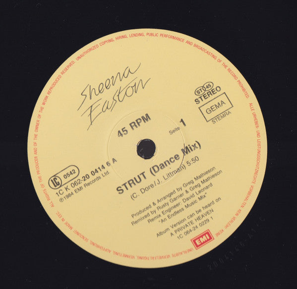 Sheena Easton : Strut (12", Maxi)