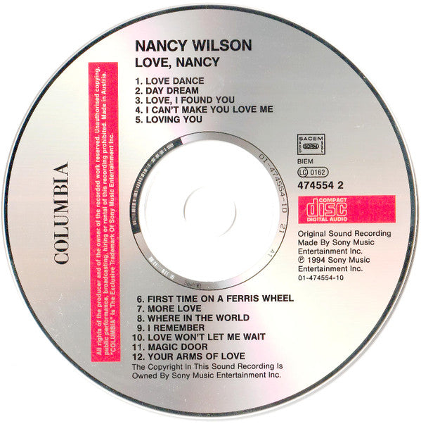Nancy Wilson : Love, Nancy (CD, Album)