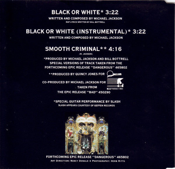 Michael Jackson : Black Or White (CD, Maxi)