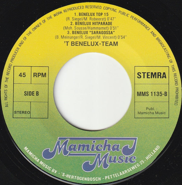 Richard Rijk & 't Benelux Team : 'k Heb De Balen Van Hilversum III (7", Single)
