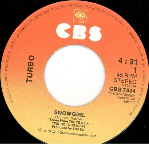 Turbo (4) : Snowgirl (7", Single)