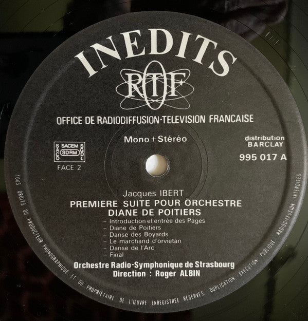 Henry Barraud / Jacques Ibert : Une Saison En Enfer / Première Suite Pour Orchestre "Diane De Poitiers" (LP)