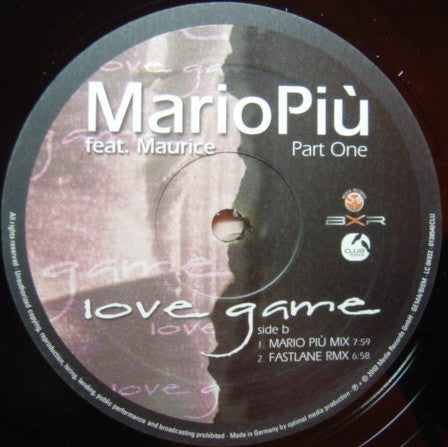 Mario Più feat. Maurice* : Love Game (Part One) (12")