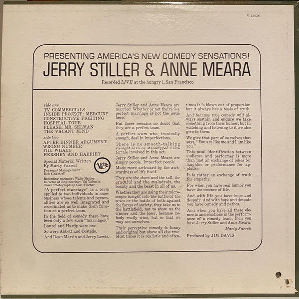 Jerry Stiller & Anne Meara : Presenting: America's New Comedy Sensations (LP, Album)