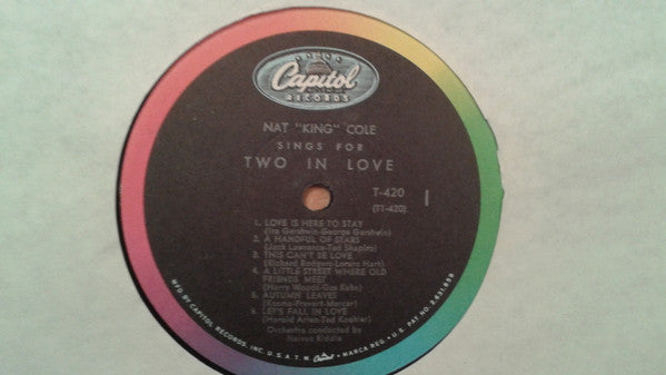Nat King Cole : Nat King Cole Sings For Two In Love (LP, Album, Mono, RE)