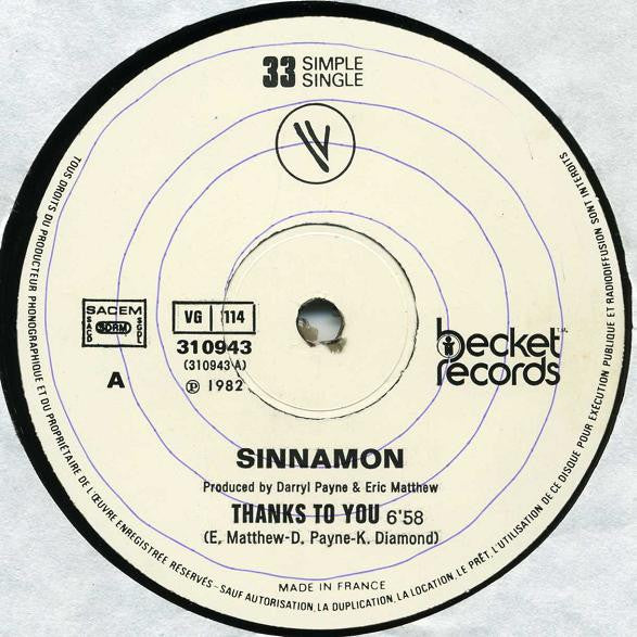 Sinnamon : Thanks To You (12", Ltd)