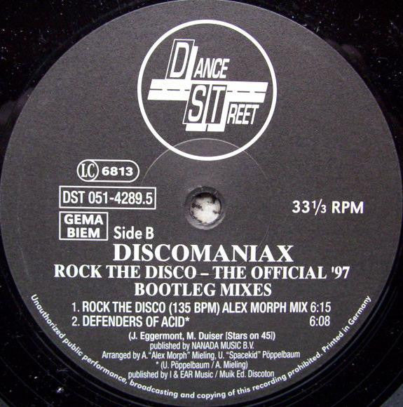 Discomaniax : Rock The Disco – The Official '97 Bootleg Mixes (12")