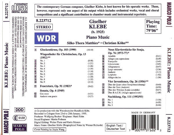 Giselher Klebe - Silke-Thora Matthies • Christian Köhn : Piano Music (CD, Album)