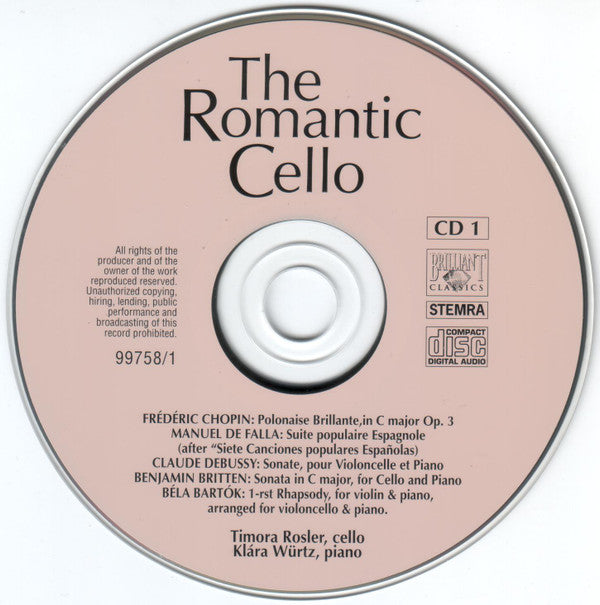 Timora Rosler, Klára Würtz : The Romantic Cello (2xCD)