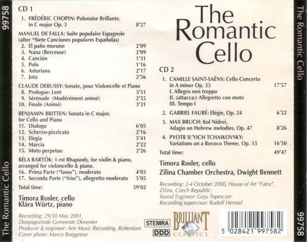 Timora Rosler, Klára Würtz : The Romantic Cello (2xCD)