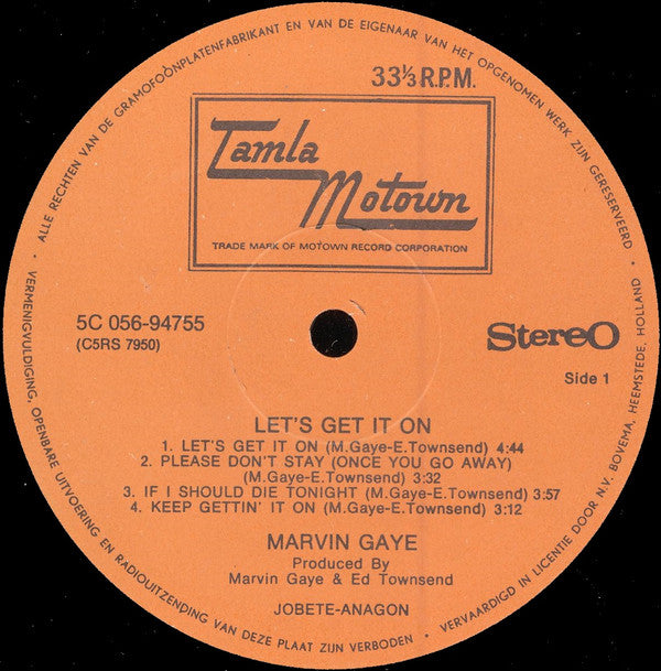 Marvin Gaye : Let's Get It On (LP, Album, Gat)