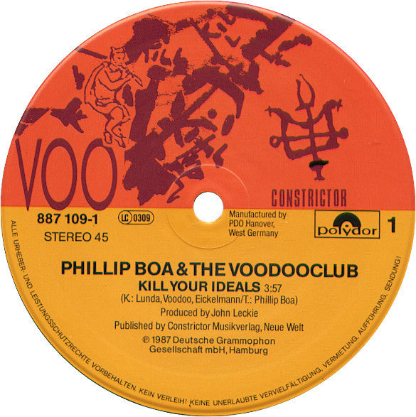 Phillip Boa & The Voodooclub : Kill Your Ideals (12", Maxi, Ltd, Gat)