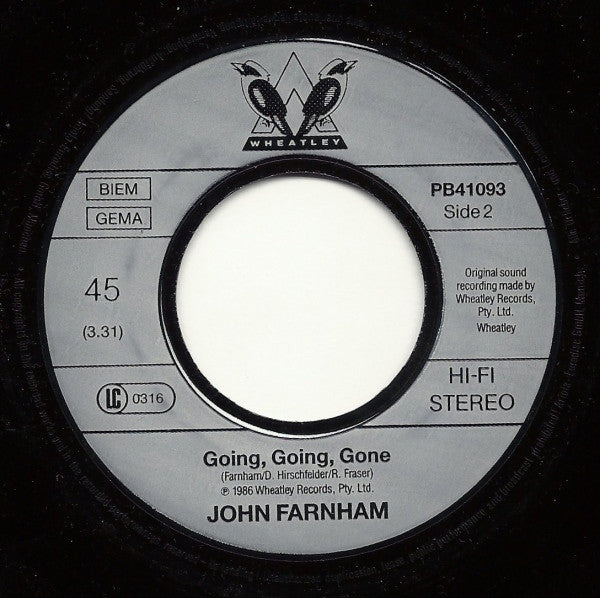 John Farnham : You're The Voice (7", Single)