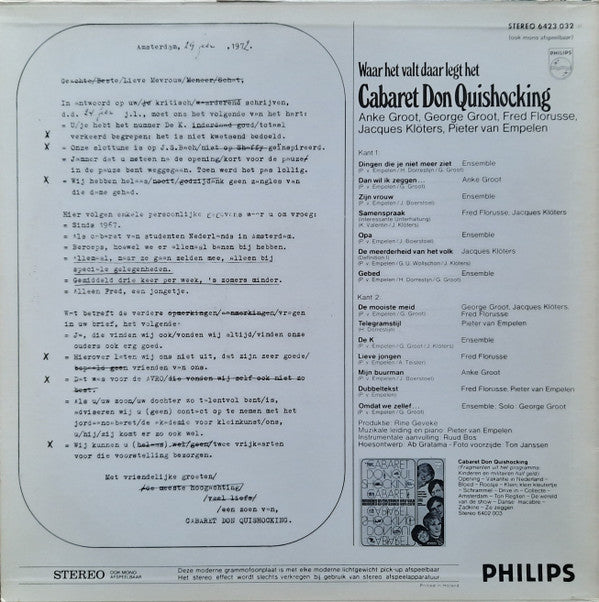 Don Quishocking : Waar Het Valt Daar Legt Het (LP, Album)