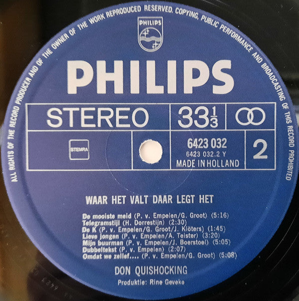 Don Quishocking : Waar Het Valt Daar Legt Het (LP, Album)
