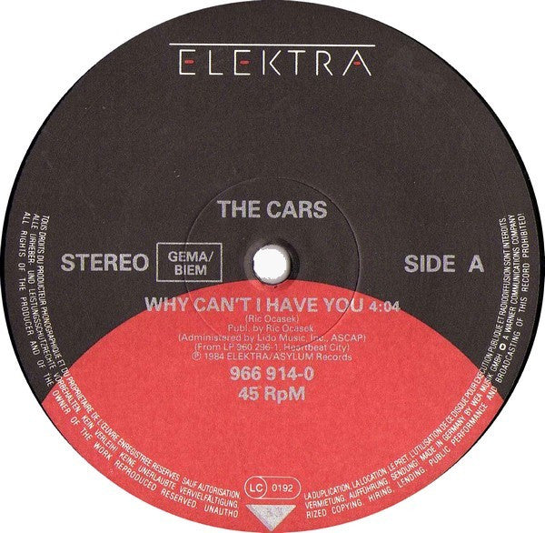 The Cars : Why Can't I Have You (12", Single)