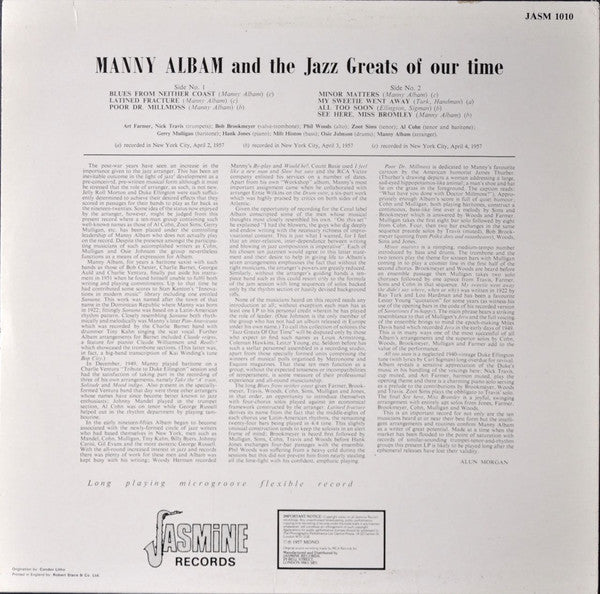 Manny Albam : The Jazz Greats Of Our Time Vol. 1 (LP, Album, Mono, RE)