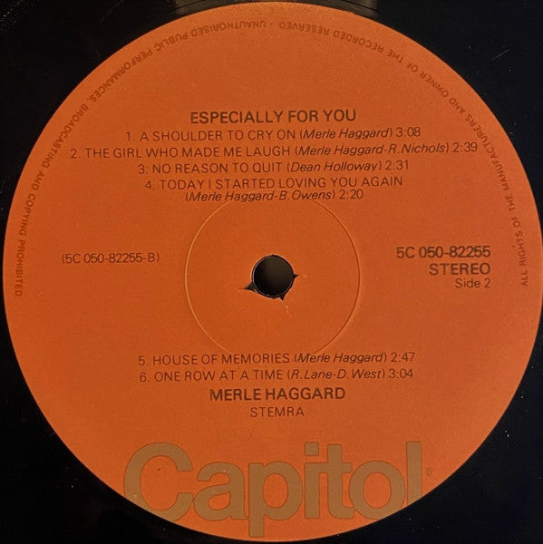 Merle Haggard : Especially For You (LP, Comp)
