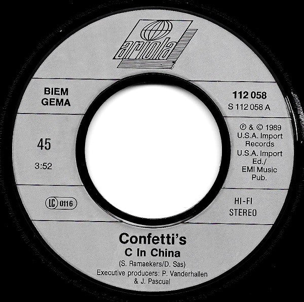 Confetti's : C In China (7", Single)