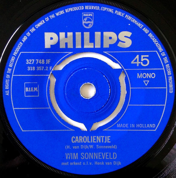 Wim Sonneveld : Aan De Amsterdamse Grachten (7", Single, Mono, RE)