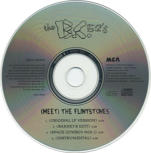 The B-52's : (Meet) The Flintstones (CD, Single)