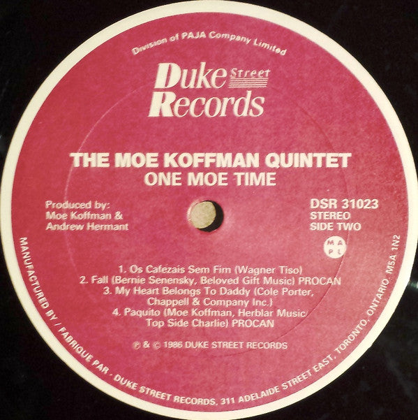 Moe Koffman Quintet : One Moe Time (LP, Album,  )