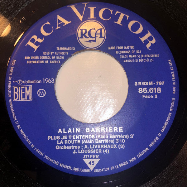 Alain Barrière : Elle Était Si Jolie (7", EP, Mono, RP, Jul)