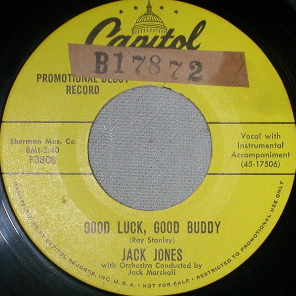 Jack Jones : Baby, Come Home / Good Luck, Good Buddy (7", Promo)