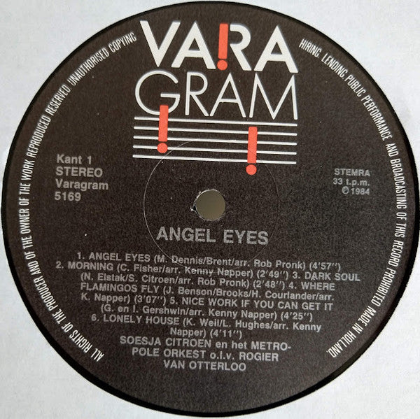 Soesja Citroen En Metropole Orchestra o.l.v. Rogier van Otterloo : Angel Eyes (LP, Album)