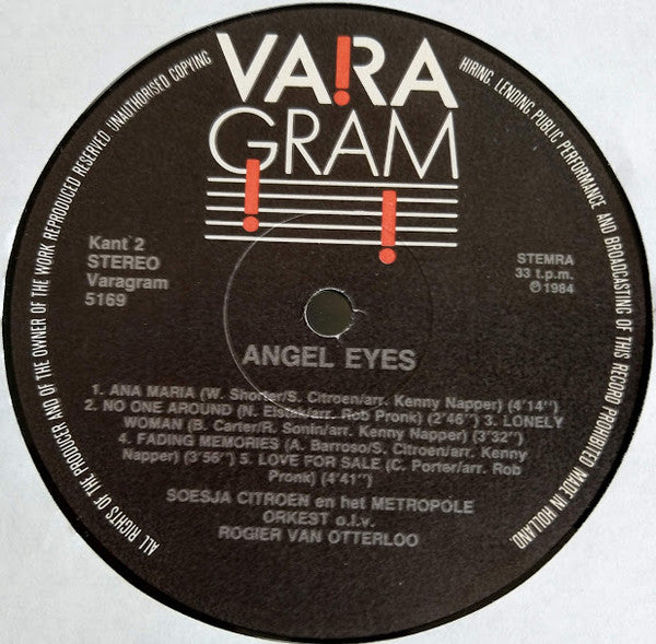 Soesja Citroen En Metropole Orchestra o.l.v. Rogier van Otterloo : Angel Eyes (LP, Album)