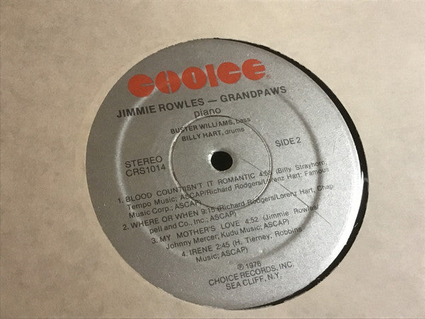 Jimmie Rowles* : Grandpaws (LP, Album)