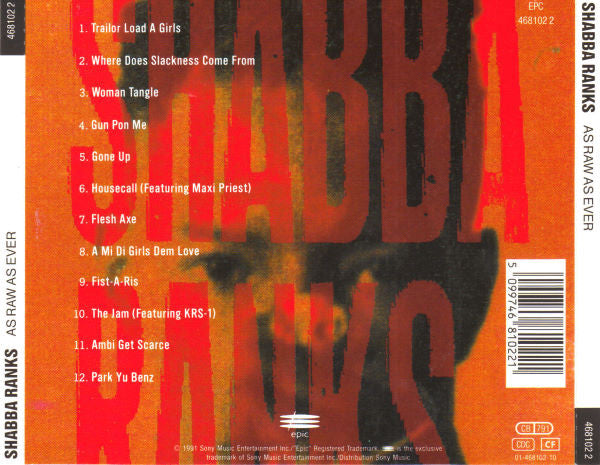 Shabba Ranks : As Raw As Ever (CD, Album)