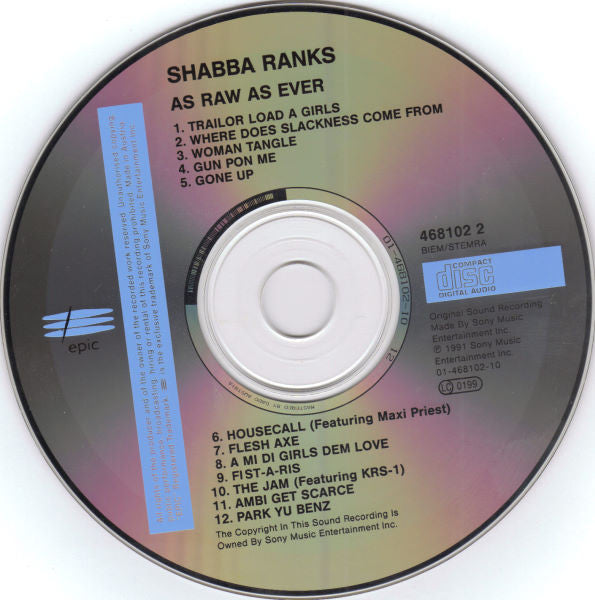 Shabba Ranks : As Raw As Ever (CD, Album)