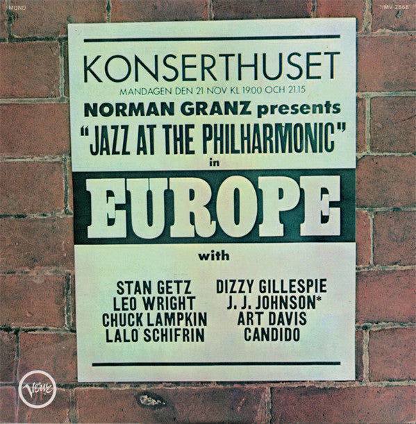 Various : Norman Granz Presents Jazz At The Philharmonic In  Europe (LP, Album, Mono, RE)