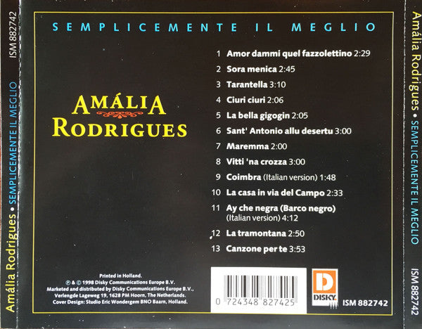 Amália Rodrigues : Semplicemente Il Meglio (CD, Comp)