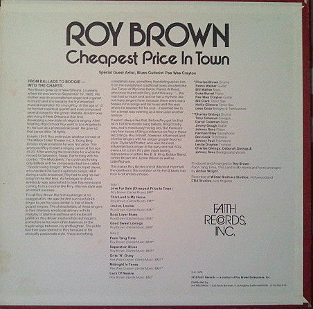 Roy Brown : Cheapest Price In Town (LP, Album)