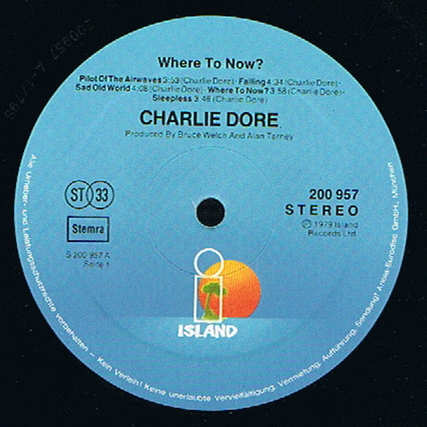 Charlie Dore : Where To Now (LP, Album)