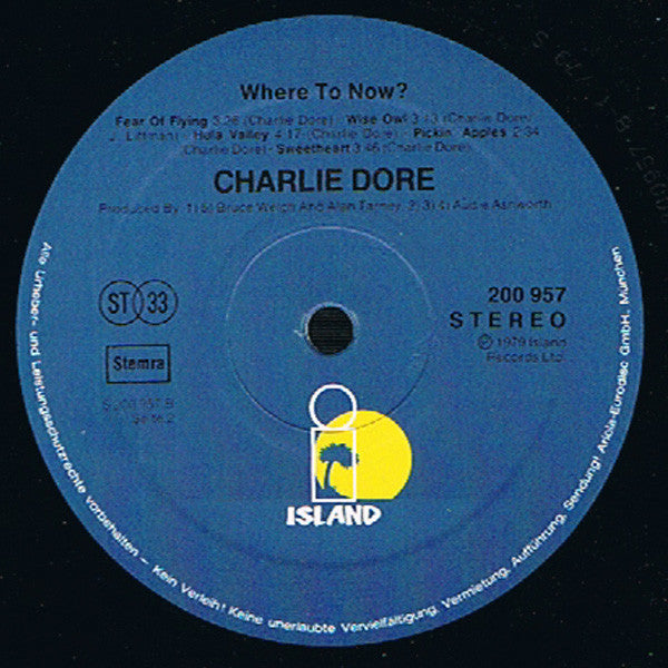 Charlie Dore : Where To Now (LP, Album)