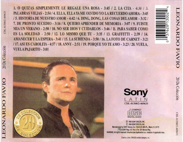 Leonardo Favio : 20 De Coleccion (CD, Comp)