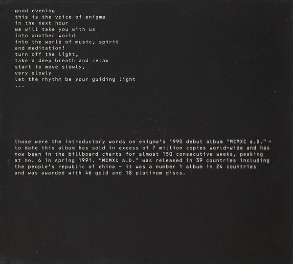 Enigma : Return To Innocence (CD, Single, Promo, Dig)