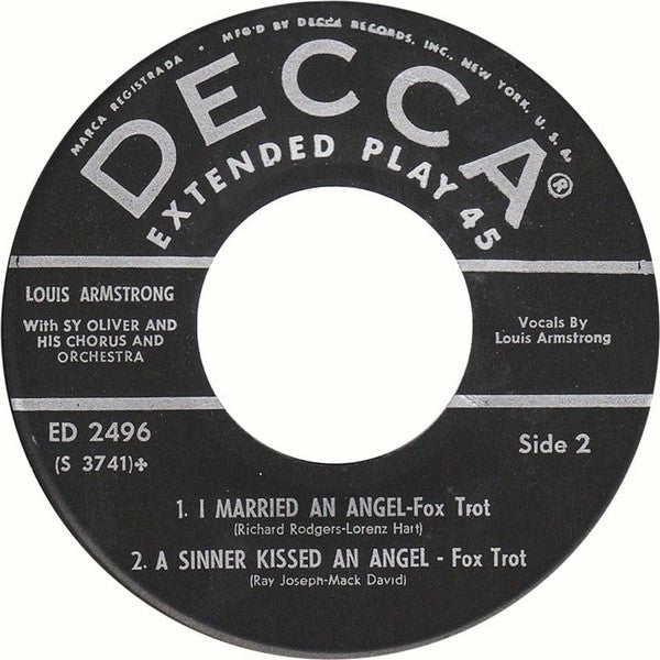 Louis Armstrong : Louis And The Angels (7", EP)