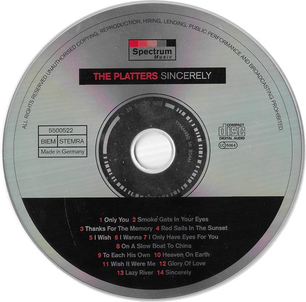 The Platters : Sincerely (CD, Comp)