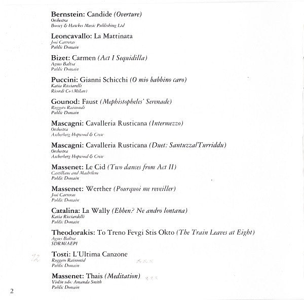 José Carreras : Operatic Arias, Duets & Popular Songs (CD, RE)