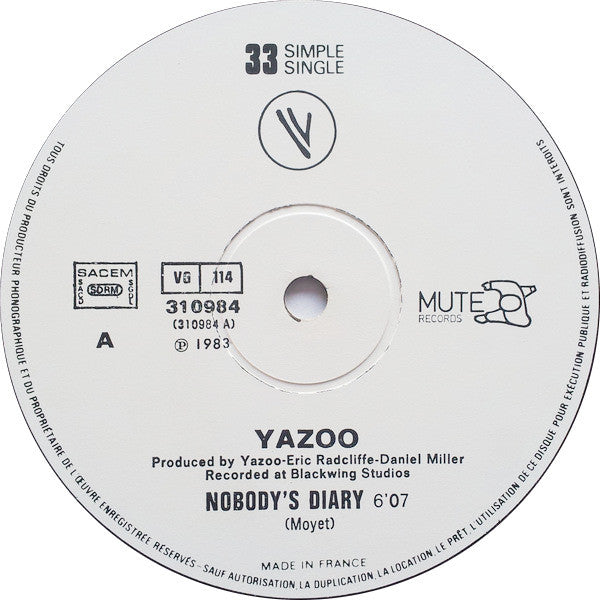 Yazoo : Nobody's Diary / State Farm (12", Single)
